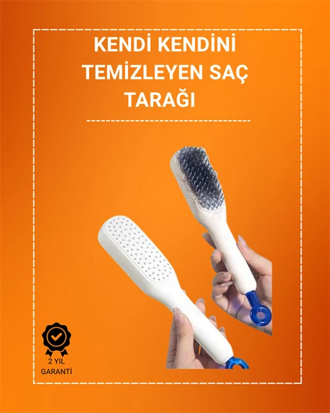 Kafa Derisi Masajlı Saç Tarağı – Kendini Temizleyen, Anti-Statik - 1
