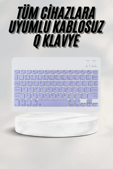 Android ve İOS Uyumlu Bluetooth Kablosuz Türkçe Q Klavye Renkli ürün görseli 1