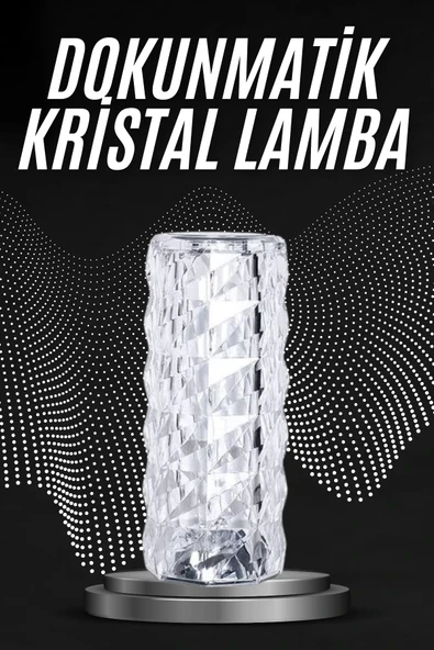 Kristal Lamba Masa Lambası Şarjlı Masa Lambası Dokunmatik Sensör Usb Şarjlı ürün görseli 1