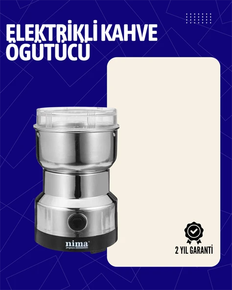 Elektrikli Sessiz Kahve Öğütücü | Çok Fonksiyonlu, 200W, AB Fişli, Kolay Temizlenir - 1