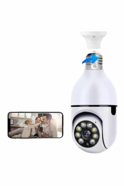 Wifi Güvenlik Kamerası Çift kameralı Ampule Takılabilir Sensörlü - 2