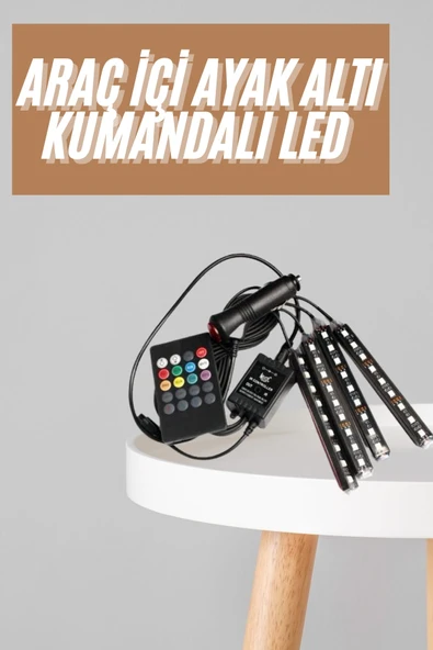 12'Lİ Şerit Led Işık RGB Sese ve Müziğe Duyarlı Araç İçi Ayak Altı ürün görseli