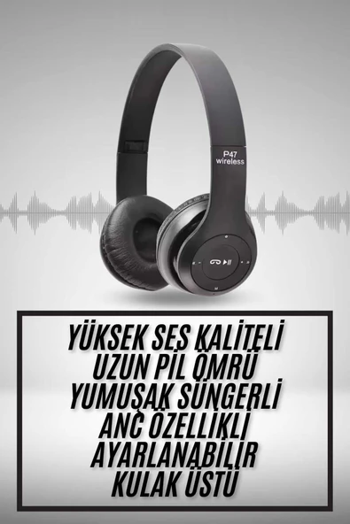 Kulak Üstü Bluetooth Kulaklık Yüksek Ses Kaliteli Ayarlanabilir - 2