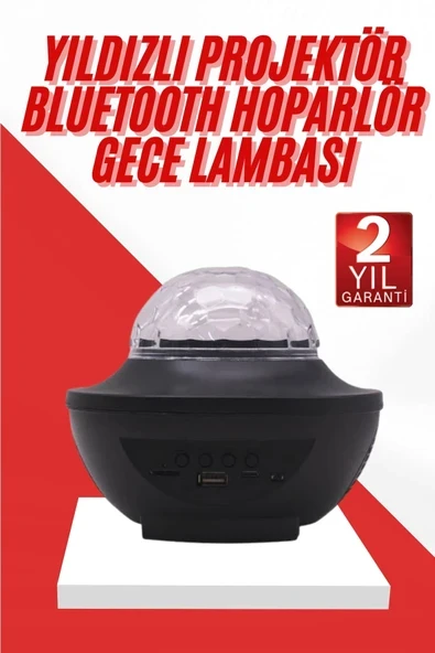 Masa ve Gece Lambası Renkli Projektör Işıklı Disko Topu Bluetooth Hoparlör ürün görseli 1