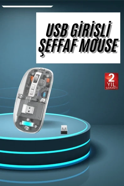 Kablosuz Mouse Fare Şarjlı Bluetooth Wireless Çift Modlu Sessiz ürün görseli 1