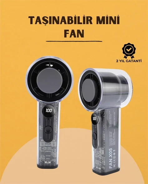 Yüksek Verimli Soğutmalı El Fanı | 100 Seviye Hız Kontrolü | 6 Saat Pil Ömrü ürün görseli 1
