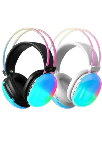 Kulak Üstü Kablosuz Bluetooth Kulaklık Unısex Renkli Işıklı Kulaklık - 2