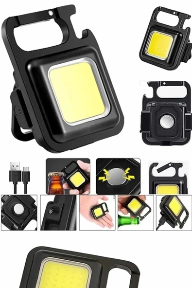Işıldak USB Şarjlı Cep El Feneri Taşınabilir Mini Led Işık Çok Fonksiyonlu - Resim 2