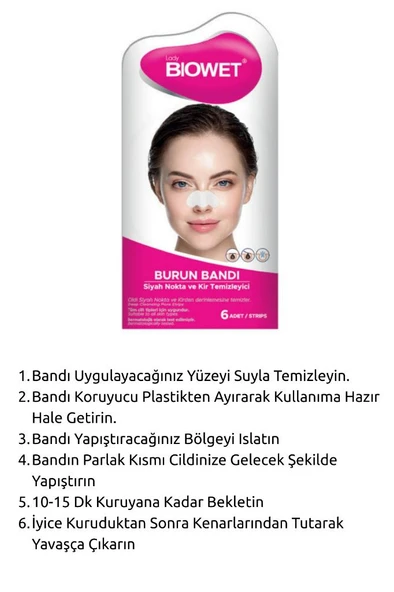 Biowet Siyah Nokta ve Kir Temizleyici Burun Bandı 6'lı Paket - 2