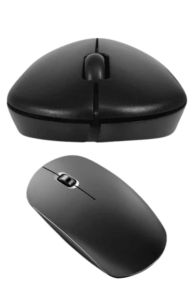 Siyah Kablosuz Mouse Wireless Mouse Minimal Tasarım - Resim 2