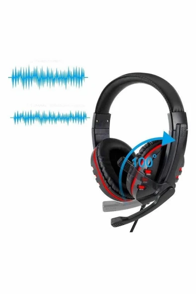 Oyuncu Kulaklığı Kulak Üstü Kablolu Gaming Kulaklık Mikrofonlu ANC Özelliği - 2