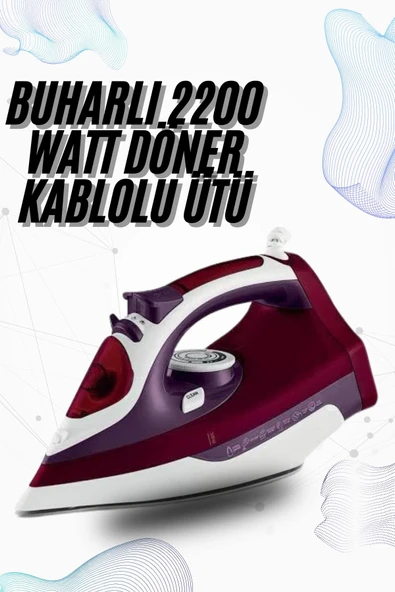 Buharlı Kablolu Ütü 2200 Watt Kireçlenme Önleyici Şok Buharlı ürün görseli 1