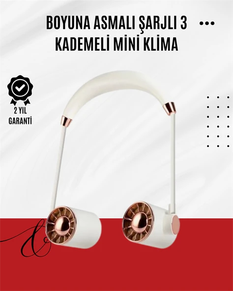 USB Şarjlı Katlanabilir Boyun Fanı | 3 Kademeli, Sessiz ve Taşınabilir Tasarım ürün görseli 1