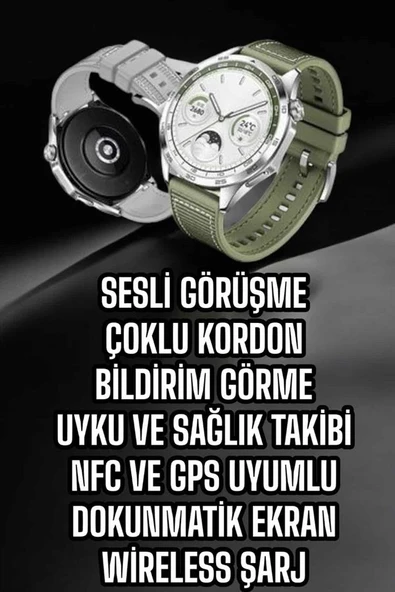 Akıllı Saat Sesli Görüşme Uyku ve Sağlık Takibi NFC Uyumlu - 4
