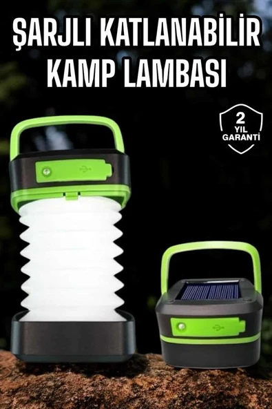 Led Lamba Kamp Lambası Hafif Taşınabilir Şarj Süreli Akordeon El Fenerli - Resim 2