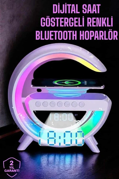 Android Uyumlu Akıllı Bluetooth Hoparlör Kablosuz Şarj Cihazı Standı - Resim 2