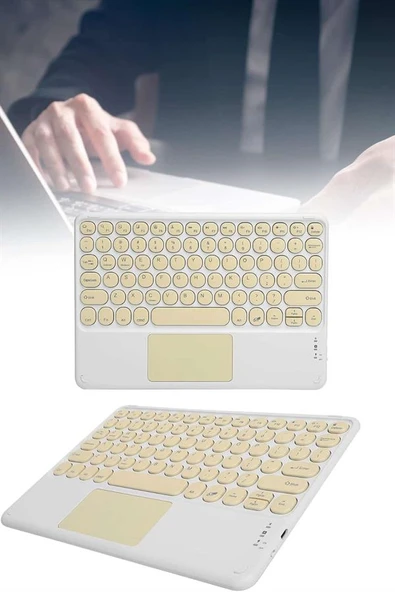 Android ve İOS Uyumlu Bluetooth Klavye Touchpad Slim Kablosuz Wifi Q Klavye ürün görseli 1