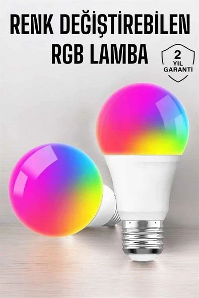 Renk Değiştirebilen RGB Işıklı Led Ampul A+Enerji 15 Watt Led Işık - Resim 2