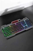 Led Işıklı Oyuncu Klavye Usb Girişli RGB Işıklı Q Klavye Mouse Hediyeli - Resim 2