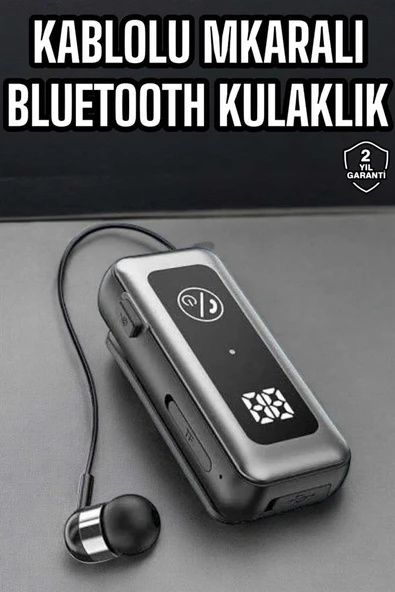 Kablolu Bluetooth Kulaklık Kulak İçi Stereo Mikrofonlu Dijital Göstergeli - Resim 2