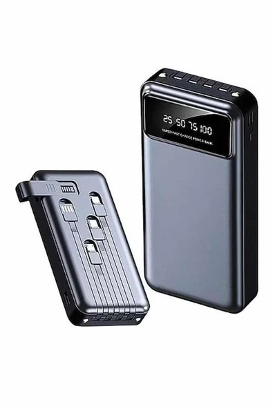 Hızlı Şarj Özellikli 20.000 Mah Dijital Göstergeli USB Girişli Android ve İOS Uyumlu Powerbank ürün görseli