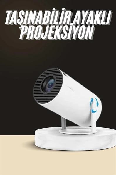 Ayaklı Projeksiyon Taşınabilir Mini Projektör Sinema Projektörü Android - 2