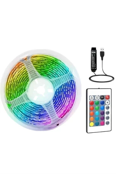RGB Şerit Led 10 Metre Led Işık Kumanda ile Kontrol RGB ürün görseli 1