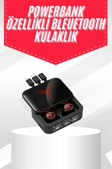 Tws Powerbank Kutulu Dijital Göstergeli Bluetooth Kulaklık Kablosuz Kulakiçi Kulaklık - Resim 2
