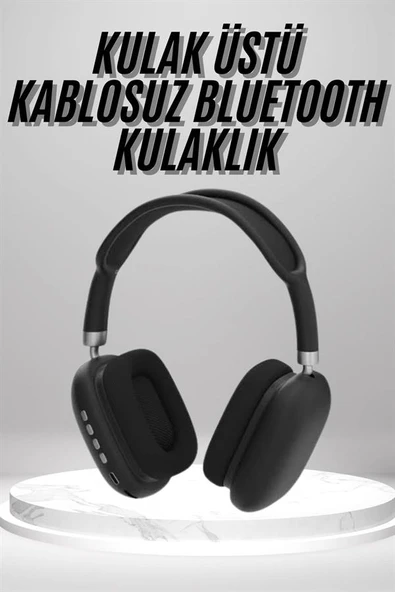 Kulak Üstü Kablosuz Bluetooth Kulaklık Yumuşak Süngerli SD Kart Girişli - 2