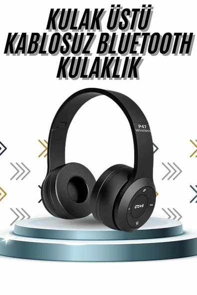 Kulak Üstü Bluetooth Kulaklık Yüksek Ses Kaliteli Ayarlanabilir - 2