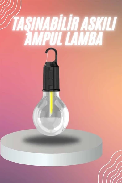 Şarjlı Dekoratif Kamp Lambası Askılı Ampul Led Işık Type-C Girişli - Resim 2