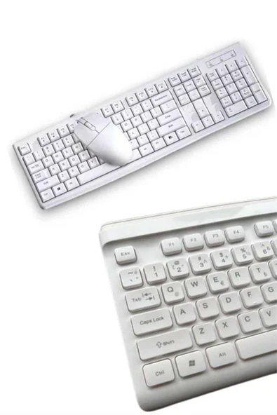 Kablosuz Klavye Mouse Seti Beyaz Q Klavye Tüm Cihazlara Uyumlu ürün görseli 1