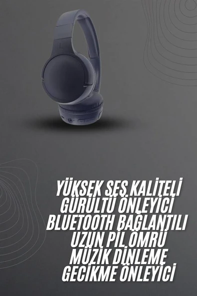 Kablosuz Bluetooth Kulaklık Kulak Üstü Ayarlanabilir Uzun Ömürlü