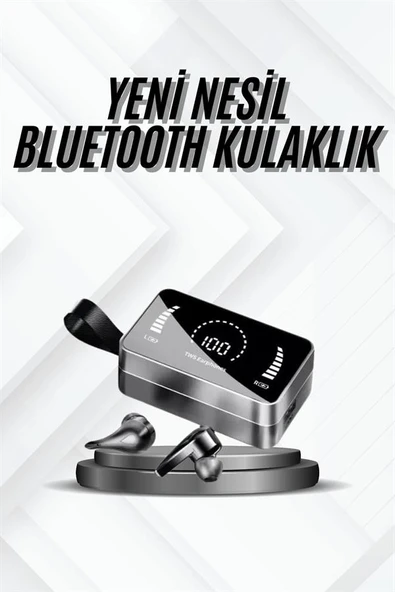 TWS Bluetooth Kulaklık Kablosuz Uzun Pil Ömrü Dijital Göstergeli Powerbank - 2