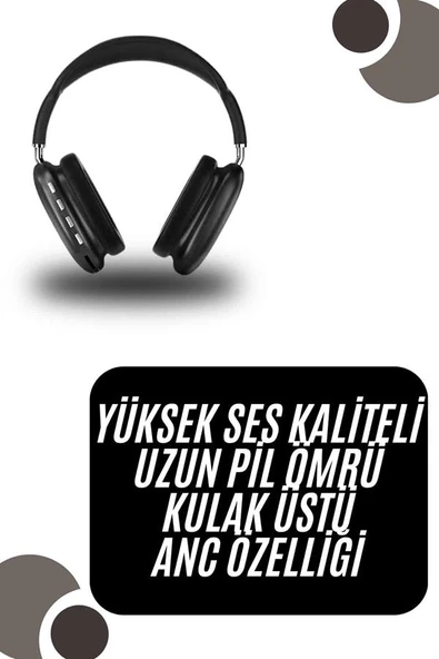 Kulak Üstü Kablosuz Bluetooth Kulaklık Yumuşak Süngerli SD Kart Girişli
