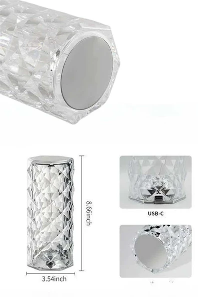 Yeni Nesil Modern Kristal Masa ve Gece Lambası Dokunmatik Renk Değiştirebilen ürün görseli 1