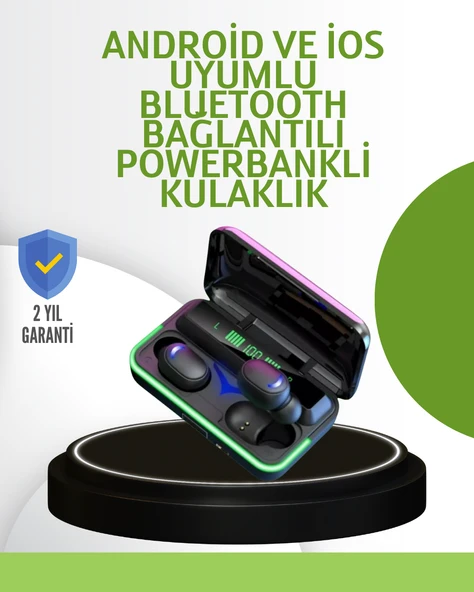 Oyun Modlu E10 Bluetooth Kulaklık Powerbank ve LED Ekranlı ürün görseli 1
