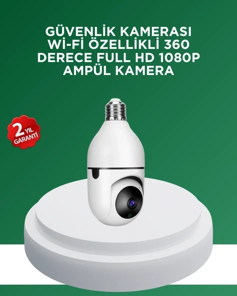 1080P Gece Görüşlü Ampul Güvenlik Kamerası – Kablolu ve Kablosuz Seçenekli ürün görseli 1
