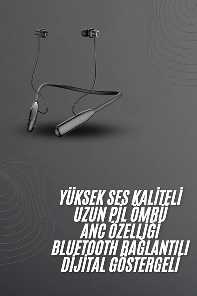 100 Saat Bluetooth Kulaklık Dijital Göstergeli ANC Özelliği Kablolu