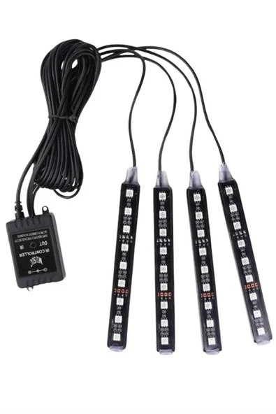 Araç Içi Aydınlatma Kumandalı 12 Led Ayak Altı Led Ambiyans Işığı Sese Duyarlı Kumandalı ürün görseli