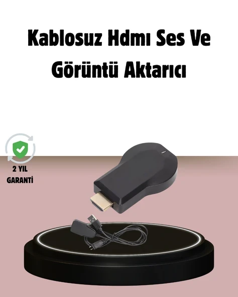 1080p Ultra HD Kablosuz Ekran Yansıtma Dongle – Miracast / AirPlay / DLNA ürün görseli 1