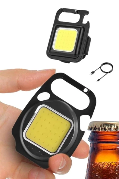 Kamp Çadır Lambası Şarjlı El Feneri Işıldak Anahtarlık Mini Mıknatıslı ürün görseli