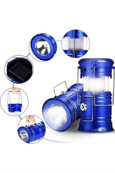 Kamp Lambası Solar Şarjlı Kızaklı Kamp Feneri Led Lamba Işıldak ürün görseli