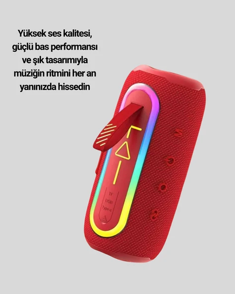Renkli LED Işıklı Kablosuz Hoparlör IP67 Sertifikalı - Resim 2
