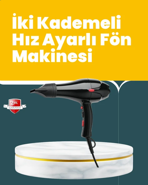 Tüm Saç Tipleri İçin 2200W Güçlü Fön Makinesi ürün görseli