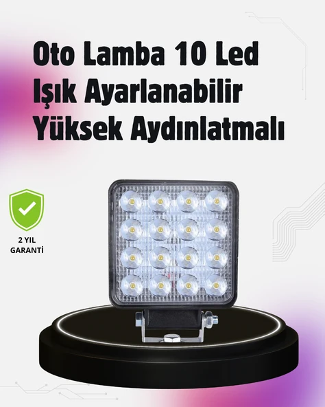 16 LED Beyaz Işık Far | Uzun Ömürlü, Enerji Verimli, Geniş Aydınlatma Açısı - 1