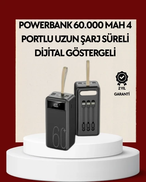 4 Çıkışlı Hızlı Şarj Destekli Powerbank ürün görseli 1