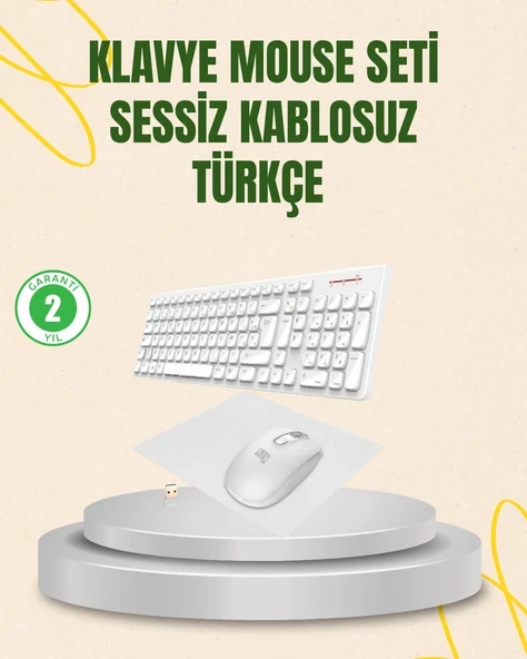 Kablosuz Klavye ve Mouse Seti - Ergonomik Tasarım, Sessiz Kullanım, Geniş Uyumluluk ürün görseli 1