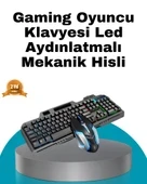 Mekanik Oyuncu Seti – LED Işıklandırma ve Ergonomik Mouse - Resim 2