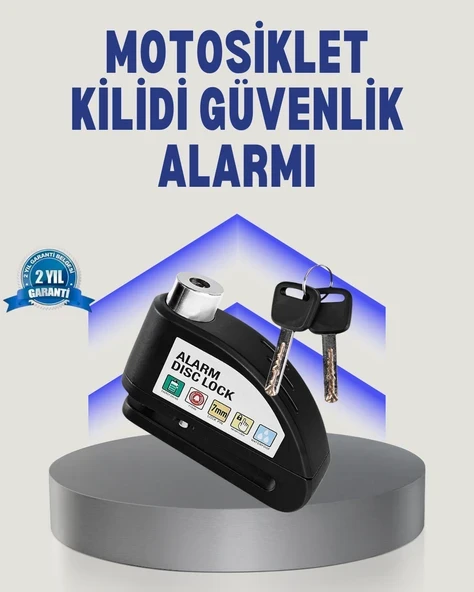 Disk Fren Kilidi Alarmlı Anti Hırsızlık Motosiklet Scooter Bisiklet - Resim 1